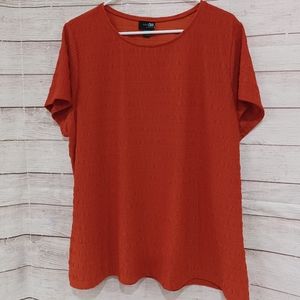 East 5th Essentials 2x orange short sleeve blouse Plus
